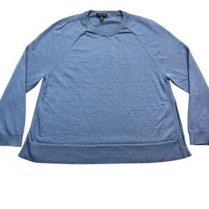 Eileen Fisher Knit Sweater Raglan Long Sleeve Casual Comfy Blue Size M/M Boho‎